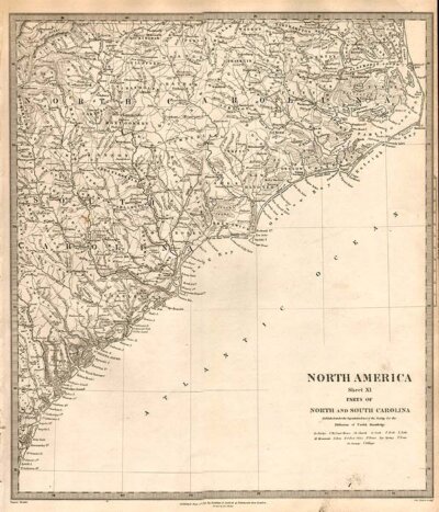 North America Sheet XI  Parts of North and South Carolina