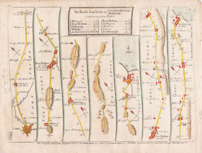 John Senex - The Road from York to Whitby and Scarborough