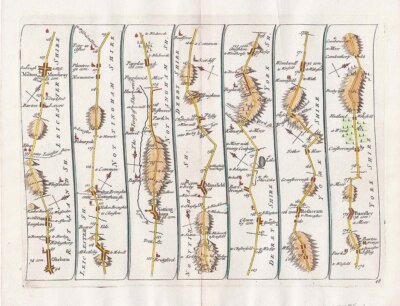 John Senex - The Road from London to Okeham to Richmond