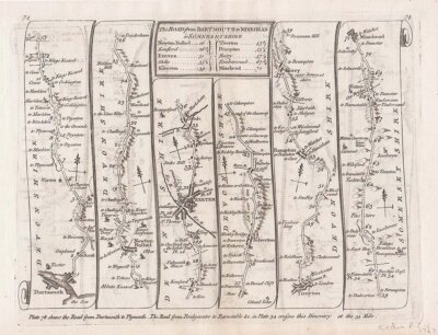 John Senex - The Road from  Dartmouth to Minehead in Somersetshire.