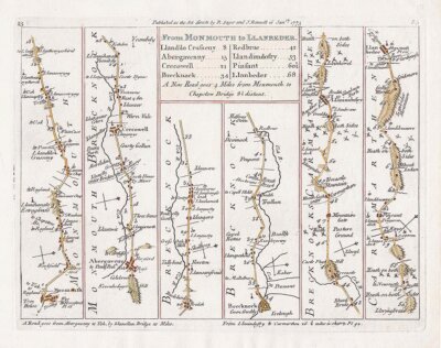 John Senex - From Monmouth to Llanbeder.