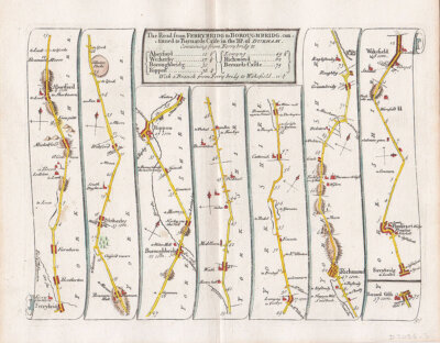 John Senex - Ferrybridge to Boroughbridge continued to Bernards Castle