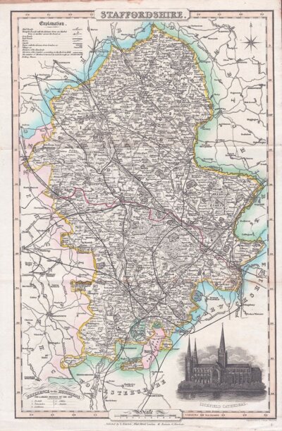 Isaac Slater - (Pigot & Co.)  (antique map)