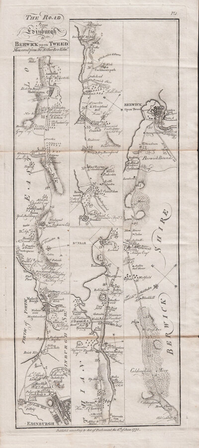 The road from Edinburgh to Berwick upon Tweed  