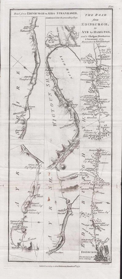 The road from Edinburgh to Ayr & Stranrawer Continued; The Road from Edinburgh to Ayr by Hamilton 
