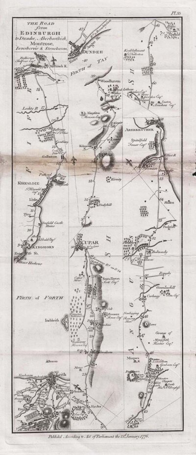 The Road from Edinburgh to Dundee Aberbrothick Montrose Inverbervie & Stonehaven  