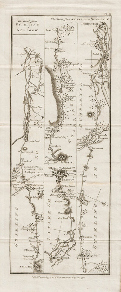 	The road from Stirling to Glasgow; the Road from Stirling to Dumbarton  