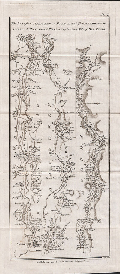 The Road from Aberdeen to Braemarr & from Aberdeen to Durris & Banchory Ternan by the South side of Dee River  