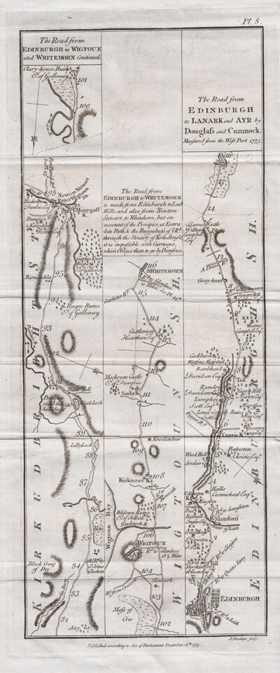 The road from Edinburgh to Wigtoun and Whitehorn by Biggar Lead hills and New Galloway Continued from Page 5 