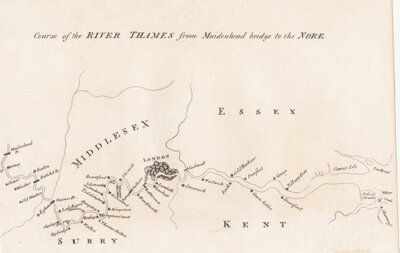 Course of the River Thames from Maidenhead bridge to the Nore 