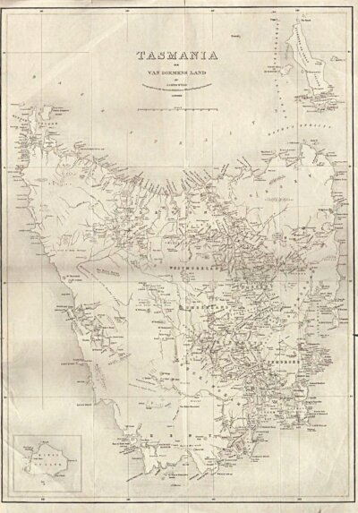 Tasmania or Van Diemens Land - James Wyld  (antique map)