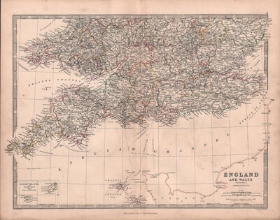England and Wales Southern Sheet by Keith Johnston FRSE 