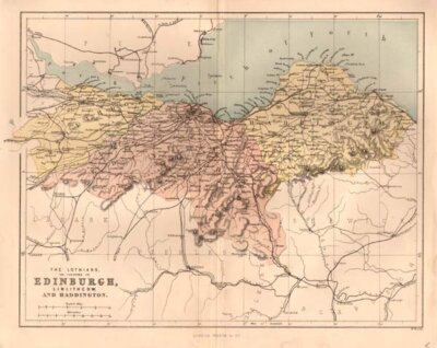 William Hughes  -  The Lothians or counties of Edinburgh Linlithgow and Haddington 