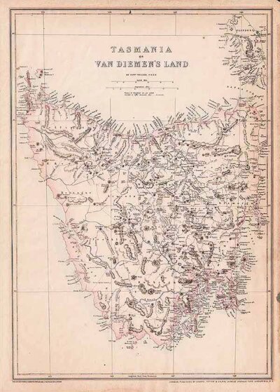 Tasmania or Van Dieman's Land - Edward Weller  FRGS