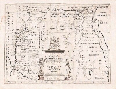 Edward Wells - A new map of the north part of antient Africa shewing the chiefe people cities towns rivers mountains &c in Mauritania Numidia Africa Propria Libya Propria and Egypt