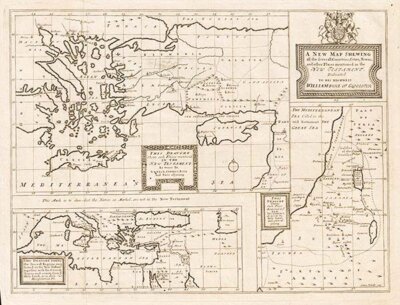 A New Map Shewing all the several Countries Cities Towns and other places mentioned in the New Testament 
