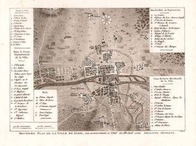 Deuxieme Plan de la Ville de Paris son accroiissement et l' tat ou elle  toit sous PHILIPPE AUGUSTE