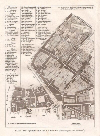 Plan du Quartier St Antoine Pr miere partie ct occidental 