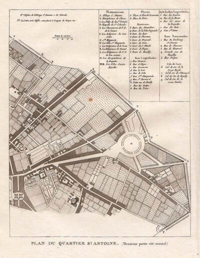 Plan du Quartier St Antoine  Deuxieme partie ct  oriental