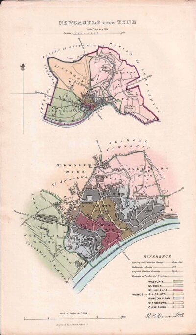 Newcastle upon Tyne Town Plan - RK Dawson 