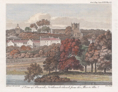 A view of Alnwick Northumberland from the River Aln