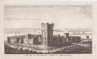 A View of Porchester Castle in Hampshire 