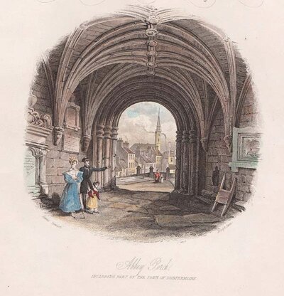 Abbey Porch including part of the town of Dunfermline