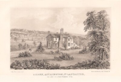 Arden, Accrington, Co. Lancaster, The Seat of B. Hargreaves. Esq.  (antique print)