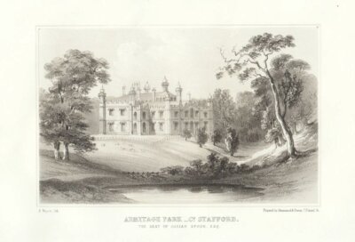 Armitage Park, Co. Stafford.  The Seat of Josiah Spode. Esq.  (antique print)