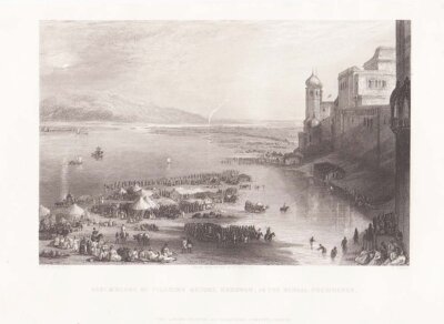 Assemblage of Pilgrims before Hurdwar, in the Bengal Presidency.