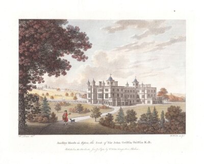 Audley House in Essex, the Seat of Sir John Griffin Griffin K.B.  (antique print)