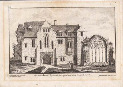 Aulae Scholarium Reginae de Oxon quod superest ab Occidente visum