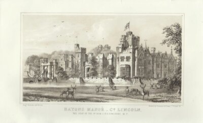 Bayons Manor, Co. Lincoln.  The Seat of the Rt. Hon. C.T. D'eyncourt.  M.P.  (antique print)