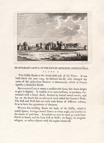 Beaumaris Castle in the Isle of Anglesey North Wales Plate I