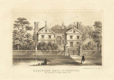 Blackden Hall.  Co. Chster.  The Property of James Arden. Esq.  (antique print)