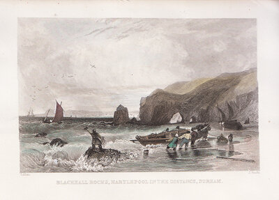 Blackhall Rocks Hartlepool in the distance  