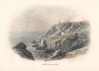 Botallack Mine.  (antique print)