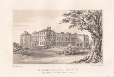 Bramshill, Hants.  The Seat of Sir Willm. Henry Cope. Bt.  (antique print)