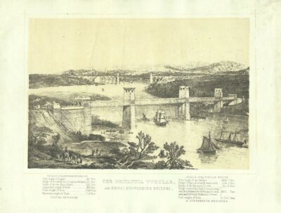 The Britannia Tubular and Menai Suspension Bridges.