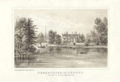 Broadwater, Co. Surrey. The Seat of George Marshall.  Esq.  (antique print)