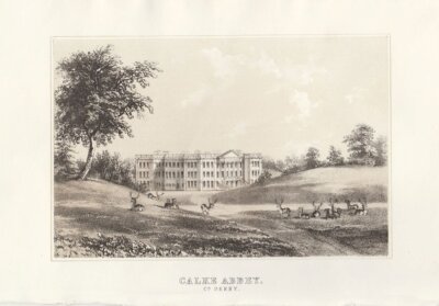 Calke Abbey.  Co. Derby.  (antique print)