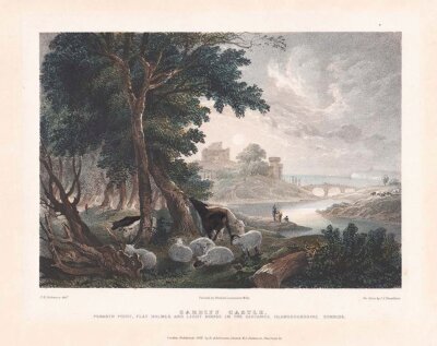 Cardiff Castle  Penarth Point Flat Holmes and Light House in the distance 