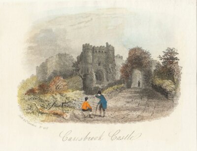 Carisbrook Castle.  (antique print)