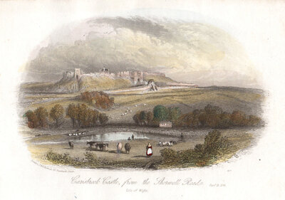 Carisbrook Castle from the Shorwell Road 