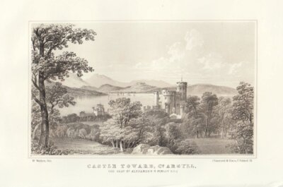 Castle Toward, Co. Argyll.  The Seat of Alexander S. Finlay.  Esq.  (antique print) 