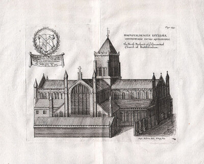 The North Prospect of ye Conuentual Church of Hextildenham