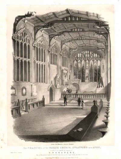 The Chancel of the Parish Church Stratford upon Avon in which are interred the remains of Shakspere