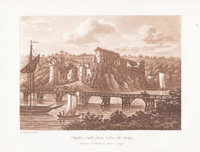 Chepstow Castle from below the bridge