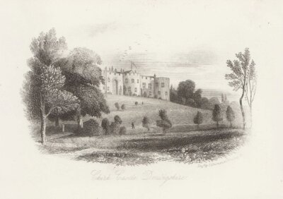 Chirk Castle, Denbighshire.  (antique print)