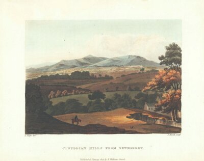 Clwyddian Hills from Newmarket.  (antique print)  